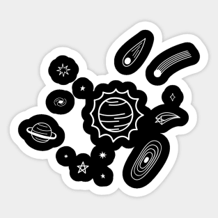 Hand drawn cute solar system awesome planets love Pluto Sticker